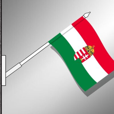 Komplett lakossági kültéri magyar zászló címerrel