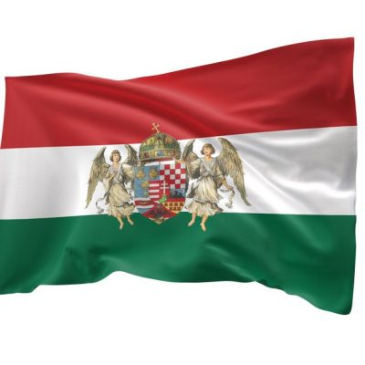 Kültéri magyar zászló sárga angyalos középcímerrel